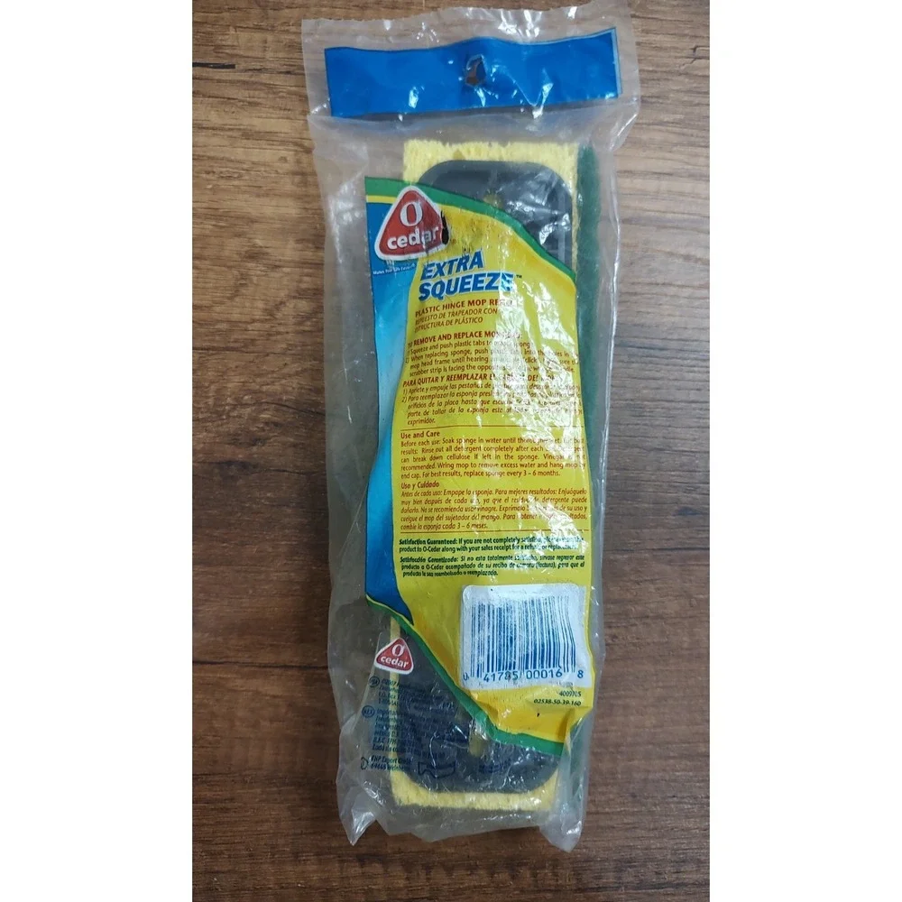 O Cedar Extra Squeeze Plastic Hinge Mop Refill Fits Plastic Hinge Mop NOS A12
